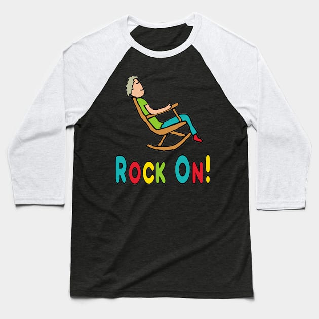 Retired Rocking Chair Baseball T-Shirt by Mark Ewbie